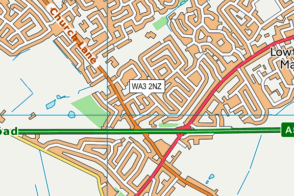 WA3 2NZ map - OS VectorMap District (Ordnance Survey)