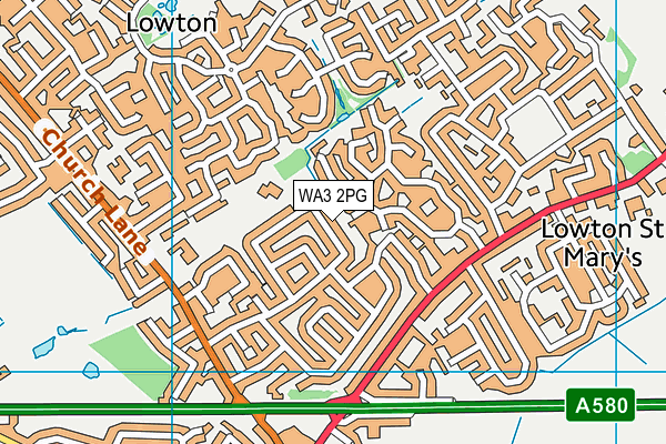 WA3 2PG map - OS VectorMap District (Ordnance Survey)