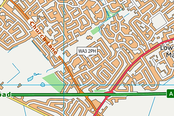 WA3 2PH map - OS VectorMap District (Ordnance Survey)