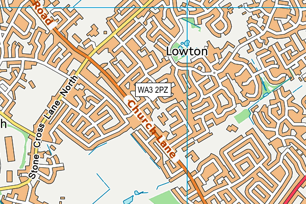 WA3 2PZ map - OS VectorMap District (Ordnance Survey)