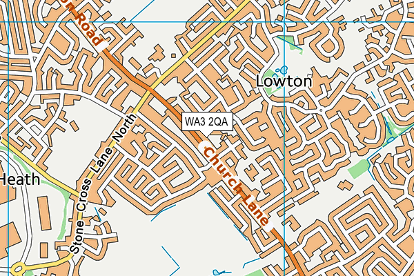 WA3 2QA map - OS VectorMap District (Ordnance Survey)