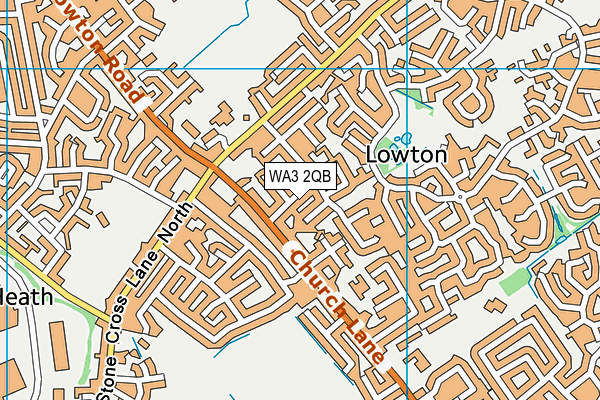 WA3 2QB map - OS VectorMap District (Ordnance Survey)