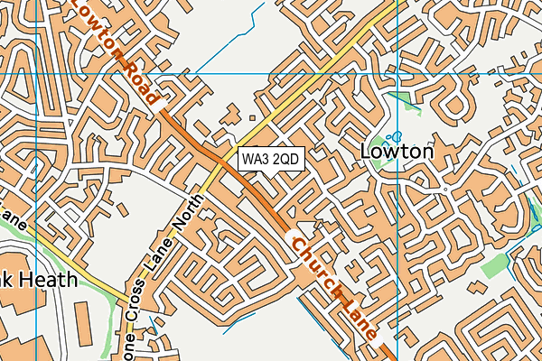 WA3 2QD map - OS VectorMap District (Ordnance Survey)