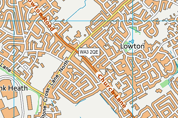 WA3 2QE map - OS VectorMap District (Ordnance Survey)