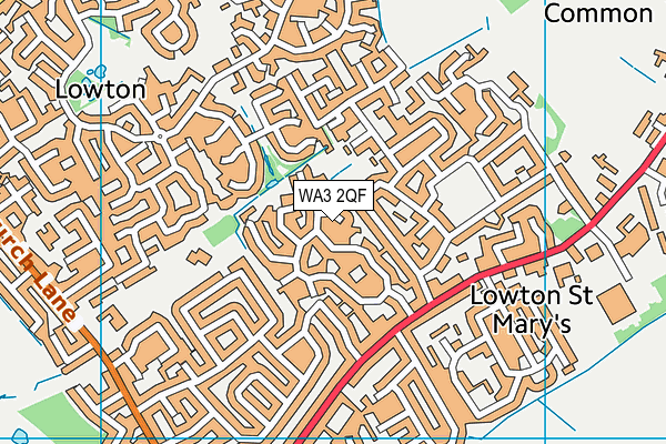 WA3 2QF map - OS VectorMap District (Ordnance Survey)