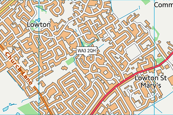 WA3 2QH map - OS VectorMap District (Ordnance Survey)