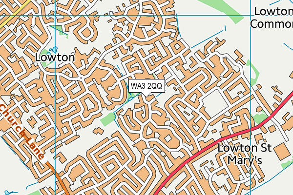 WA3 2QQ map - OS VectorMap District (Ordnance Survey)