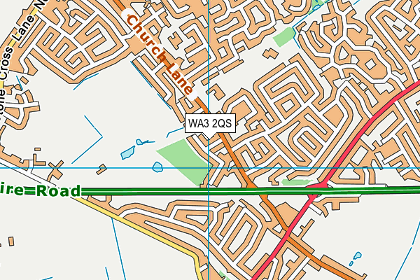 WA3 2QS map - OS VectorMap District (Ordnance Survey)