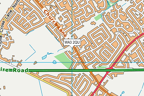 WA3 2QU map - OS VectorMap District (Ordnance Survey)