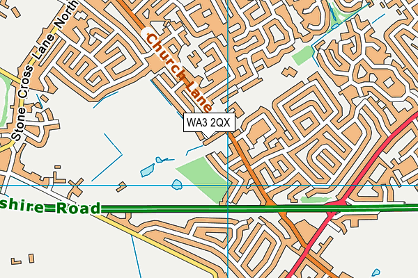 WA3 2QX map - OS VectorMap District (Ordnance Survey)