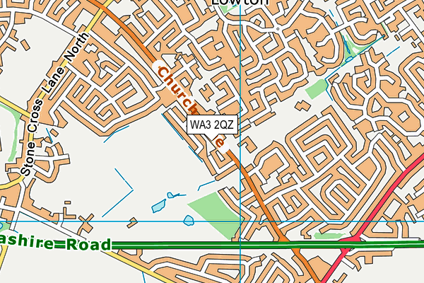 WA3 2QZ map - OS VectorMap District (Ordnance Survey)
