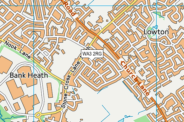 WA3 2RG map - OS VectorMap District (Ordnance Survey)