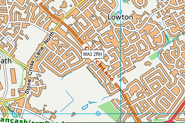 WA3 2RH map - OS VectorMap District (Ordnance Survey)