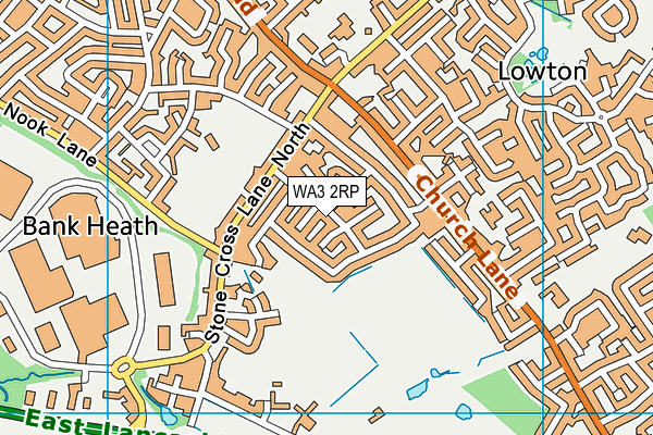 WA3 2RP map - OS VectorMap District (Ordnance Survey)