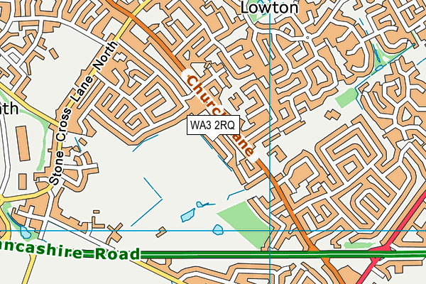 WA3 2RQ map - OS VectorMap District (Ordnance Survey)