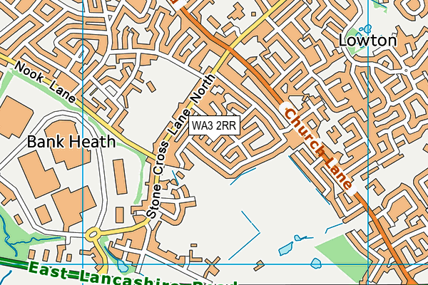 WA3 2RR map - OS VectorMap District (Ordnance Survey)