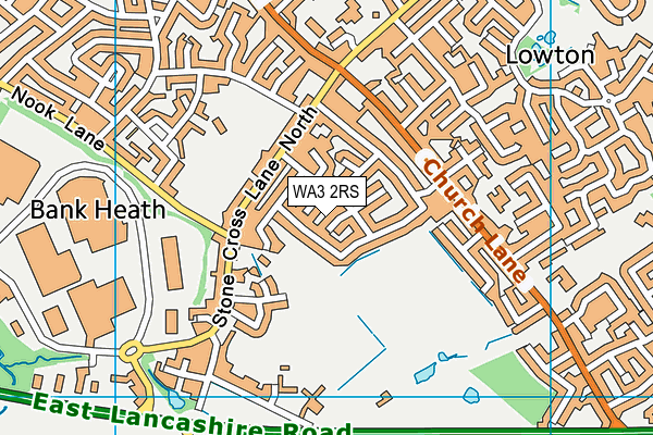 WA3 2RS map - OS VectorMap District (Ordnance Survey)