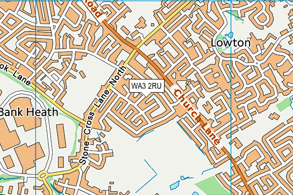 WA3 2RU map - OS VectorMap District (Ordnance Survey)