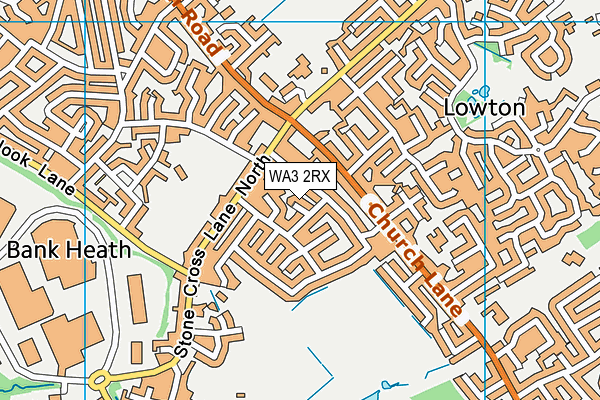 WA3 2RX map - OS VectorMap District (Ordnance Survey)