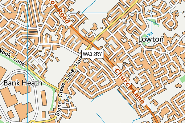 WA3 2RY map - OS VectorMap District (Ordnance Survey)