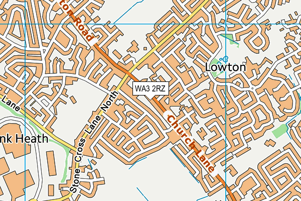 WA3 2RZ map - OS VectorMap District (Ordnance Survey)