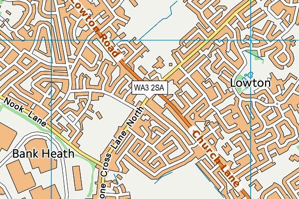WA3 2SA map - OS VectorMap District (Ordnance Survey)
