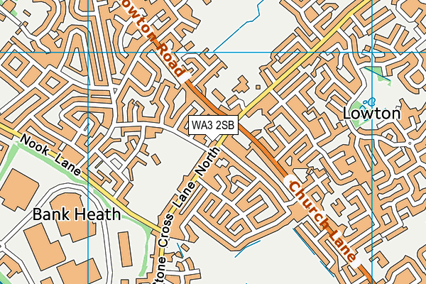WA3 2SB map - OS VectorMap District (Ordnance Survey)