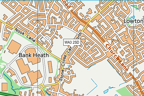 WA3 2SD map - OS VectorMap District (Ordnance Survey)