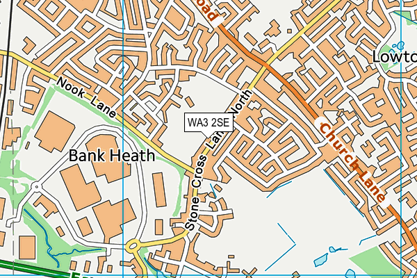 WA3 2SE map - OS VectorMap District (Ordnance Survey)
