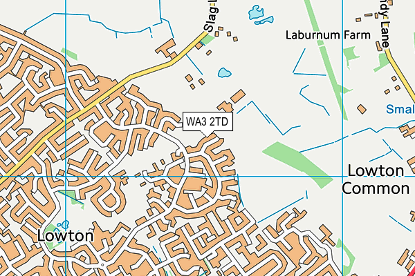 WA3 2TD map - OS VectorMap District (Ordnance Survey)