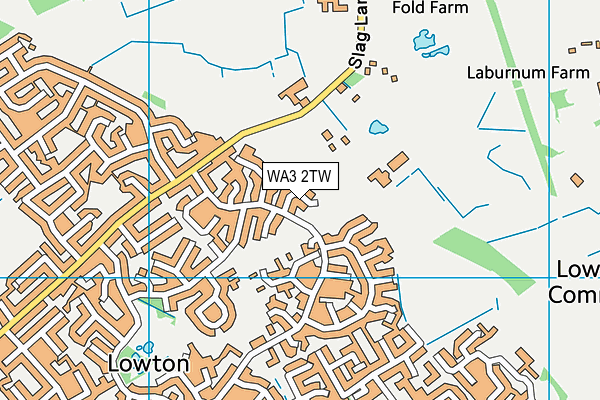 WA3 2TW map - OS VectorMap District (Ordnance Survey)