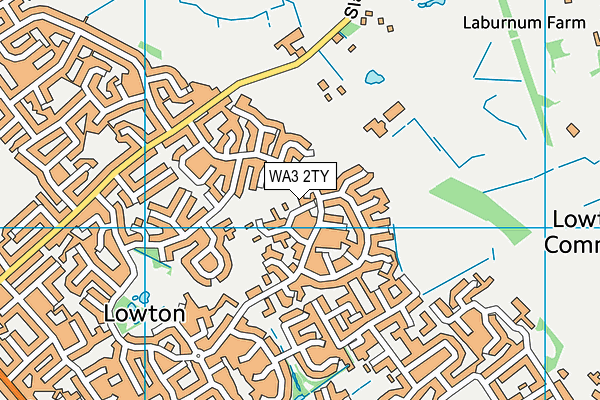 WA3 2TY map - OS VectorMap District (Ordnance Survey)