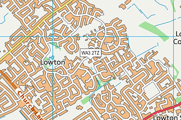 WA3 2TZ map - OS VectorMap District (Ordnance Survey)