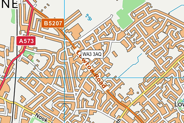 WA3 3AQ map - OS VectorMap District (Ordnance Survey)
