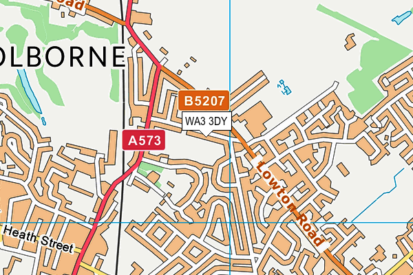 WA3 3DY map - OS VectorMap District (Ordnance Survey)