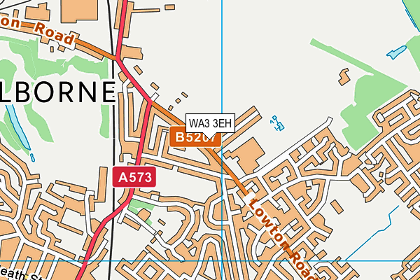 WA3 3EH map - OS VectorMap District (Ordnance Survey)