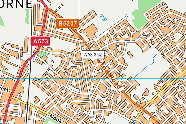 WA3 3GZ map - OS VectorMap District (Ordnance Survey)