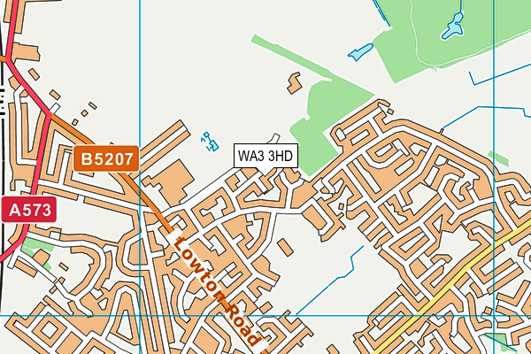 WA3 3HD map - OS VectorMap District (Ordnance Survey)
