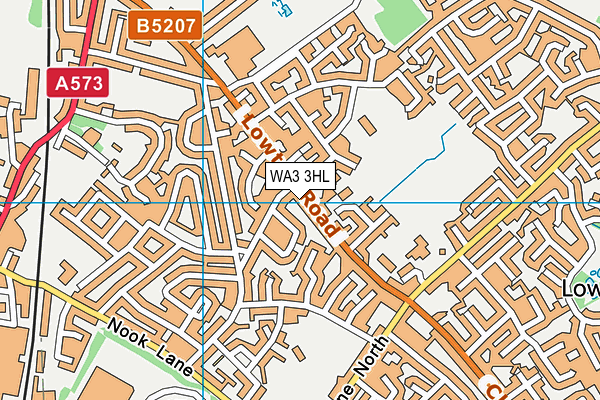 WA3 3HL map - OS VectorMap District (Ordnance Survey)