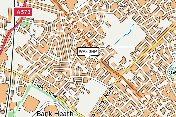 WA3 3HP map - OS VectorMap District (Ordnance Survey)