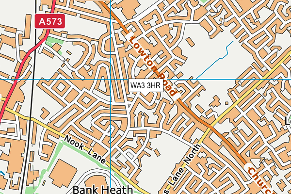 WA3 3HR map - OS VectorMap District (Ordnance Survey)