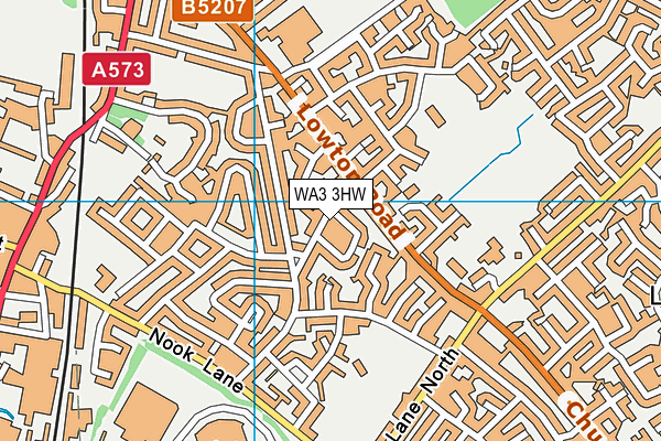 WA3 3HW map - OS VectorMap District (Ordnance Survey)