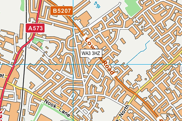 WA3 3HZ map - OS VectorMap District (Ordnance Survey)