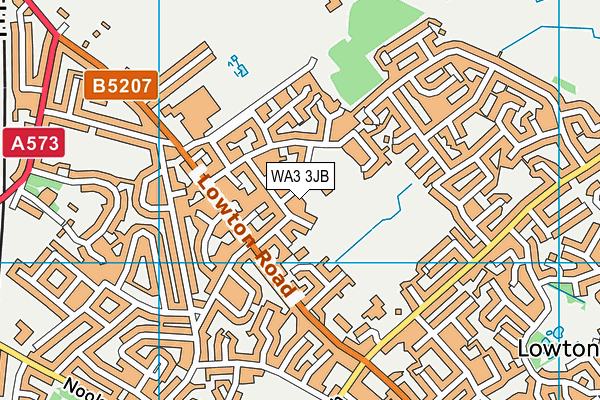 WA3 3JB map - OS VectorMap District (Ordnance Survey)