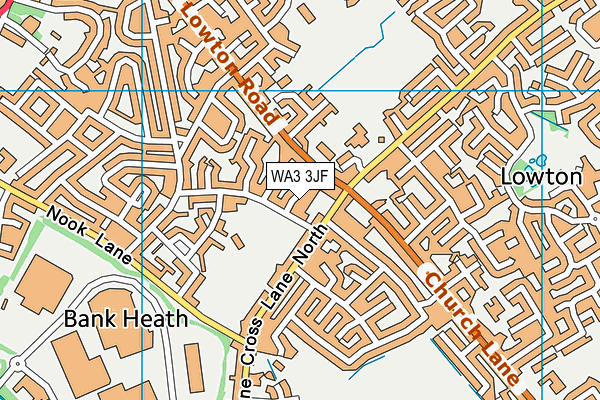 WA3 3JF map - OS VectorMap District (Ordnance Survey)