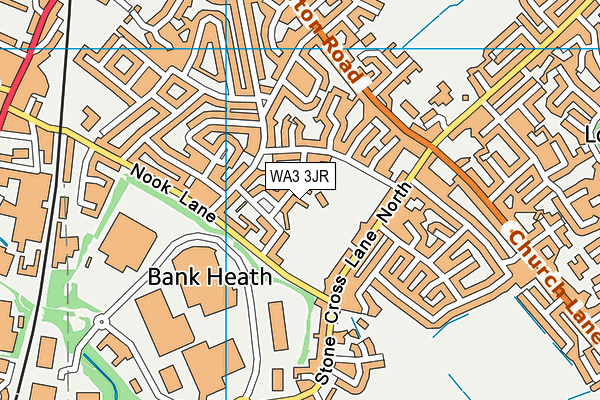 WA3 3JR map - OS VectorMap District (Ordnance Survey)