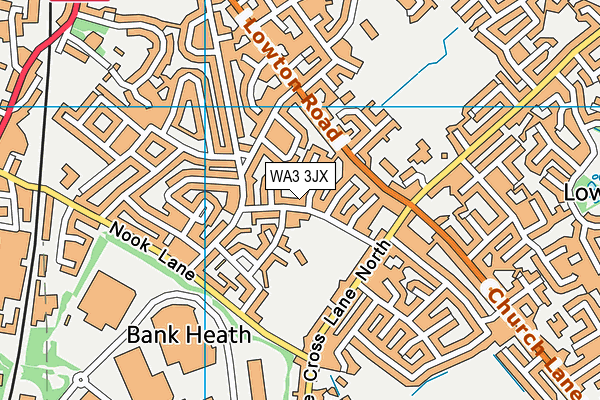 WA3 3JX map - OS VectorMap District (Ordnance Survey)