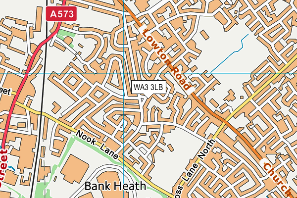WA3 3LB map - OS VectorMap District (Ordnance Survey)