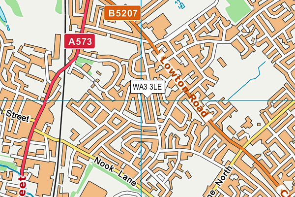 WA3 3LE map - OS VectorMap District (Ordnance Survey)