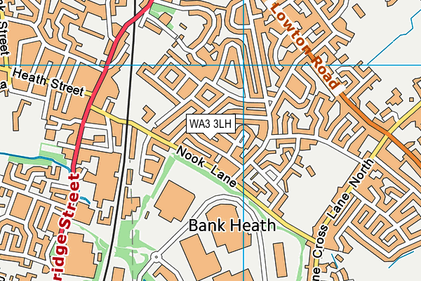 WA3 3LH map - OS VectorMap District (Ordnance Survey)